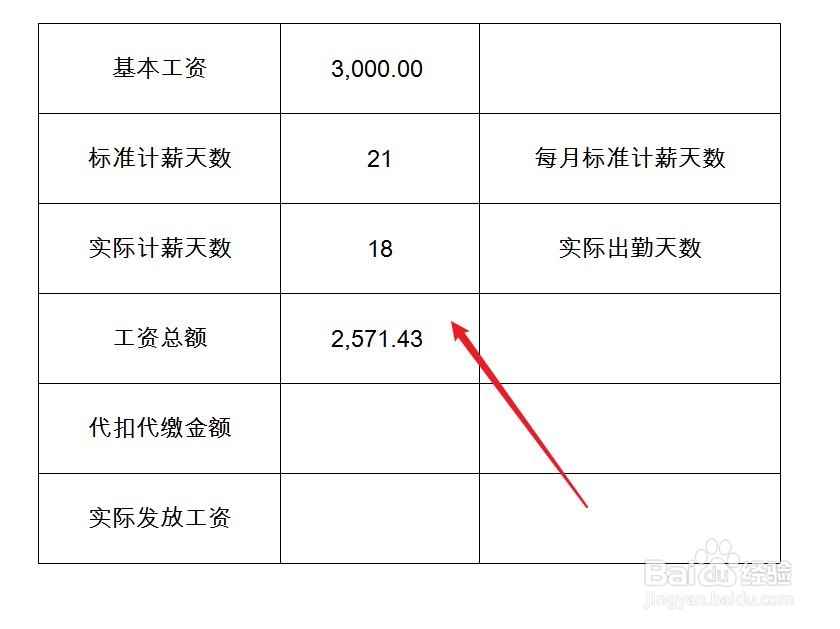 月薪3000元上班18天的工资怎么计算