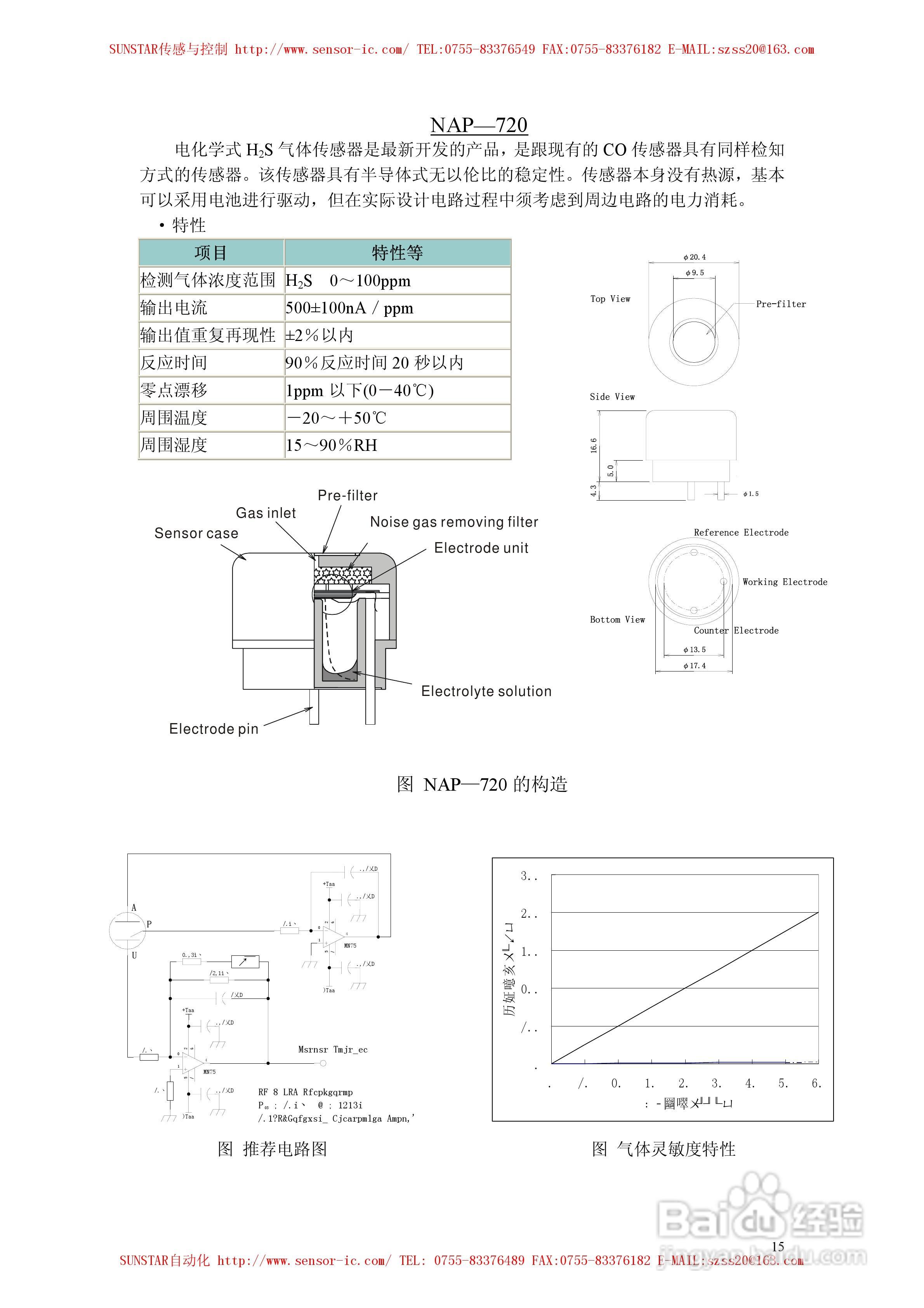 MAP-100A系列工业用可燃性气体传感器使用说明书:[3]