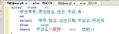 SQL Server数据库数据查询及视图四
