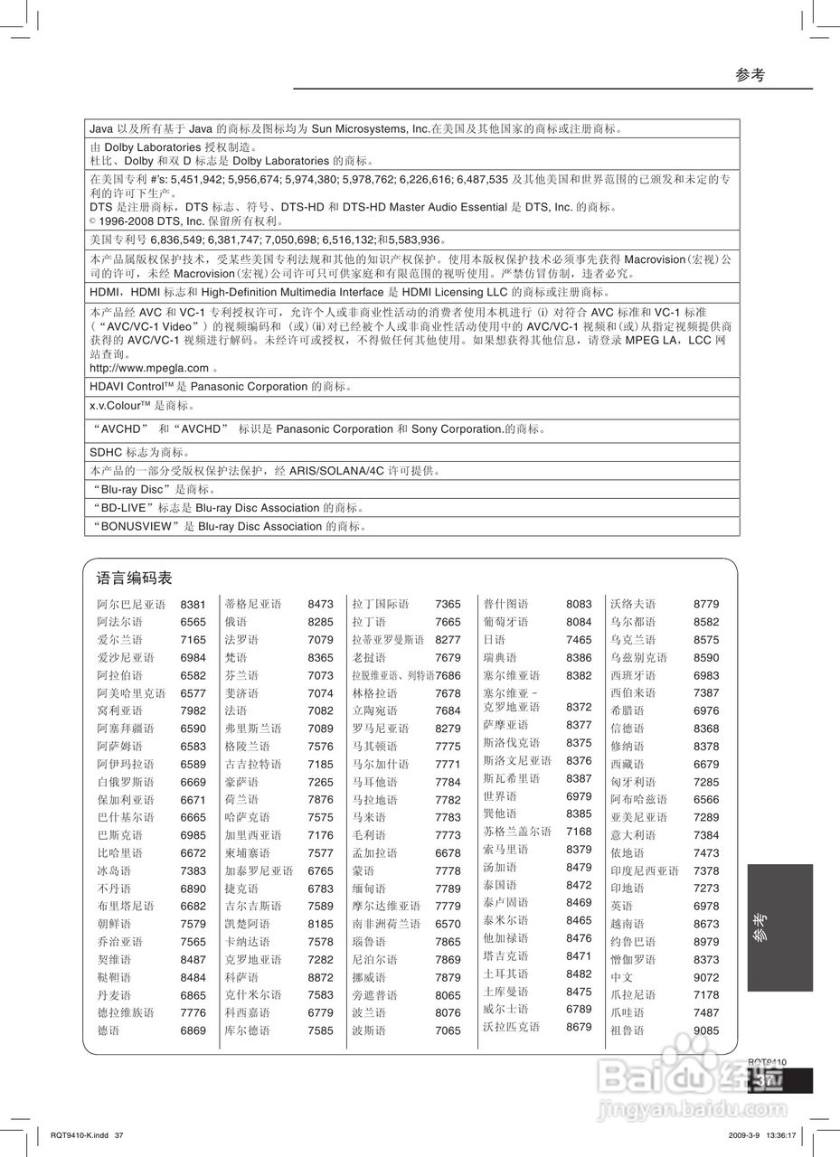 松下DMP-BD60蓝光播放机使用说明书:[2]