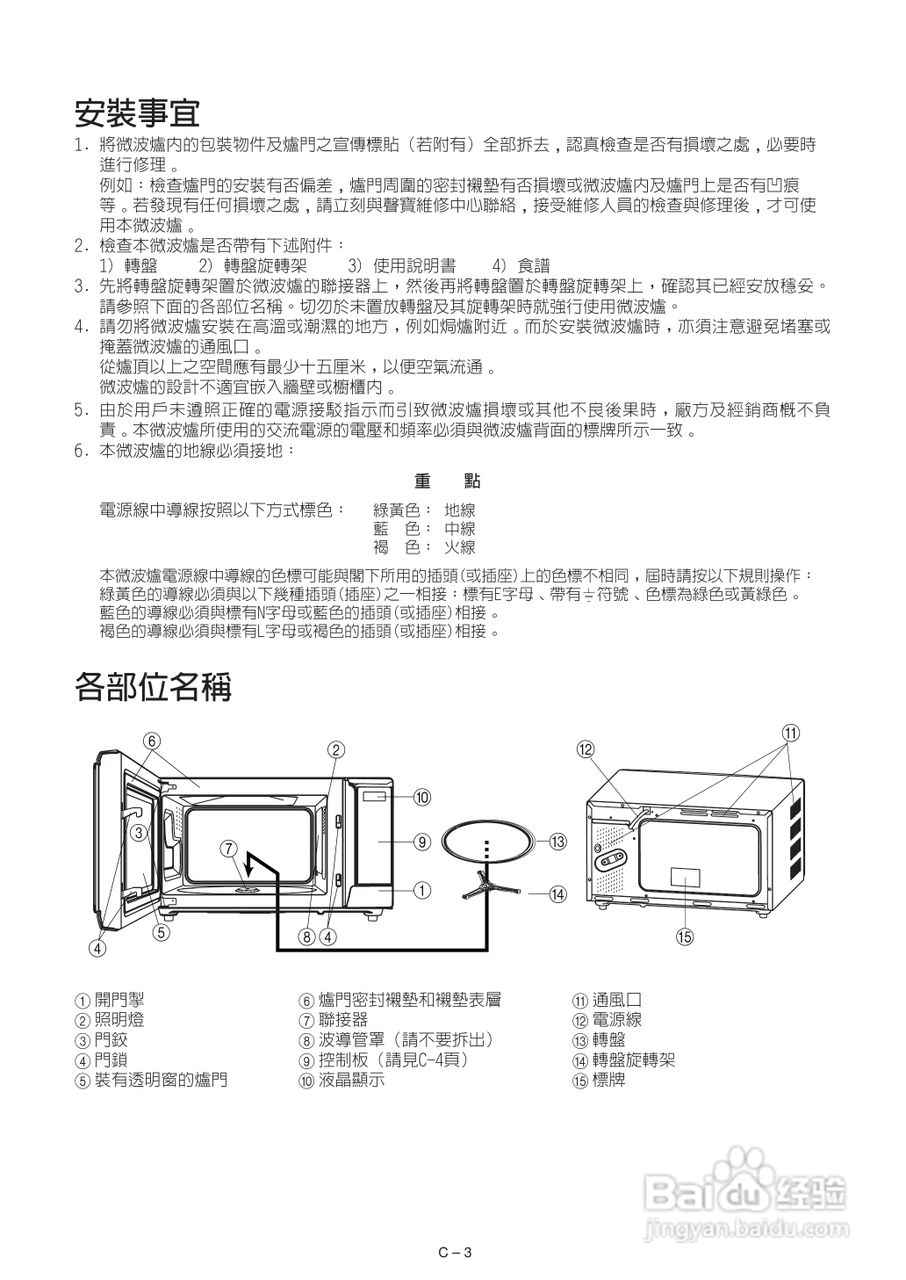 声宝R-342H型微波炉说明书:[1]