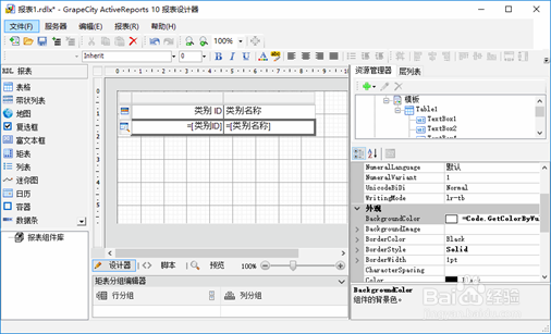 ActiveReports 报表设计器设计不同报表：脚本