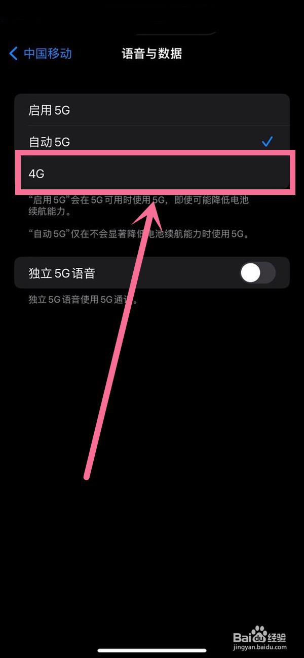 苹果14pro怎么设置4g网络
