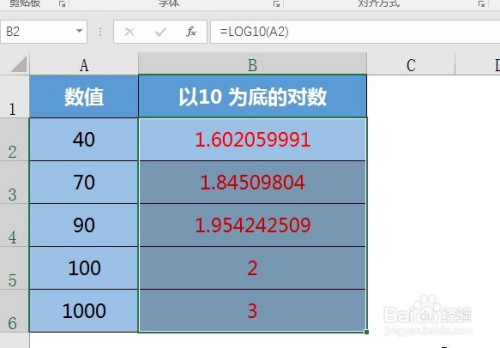 office excel数学和三角函数讲解:log10