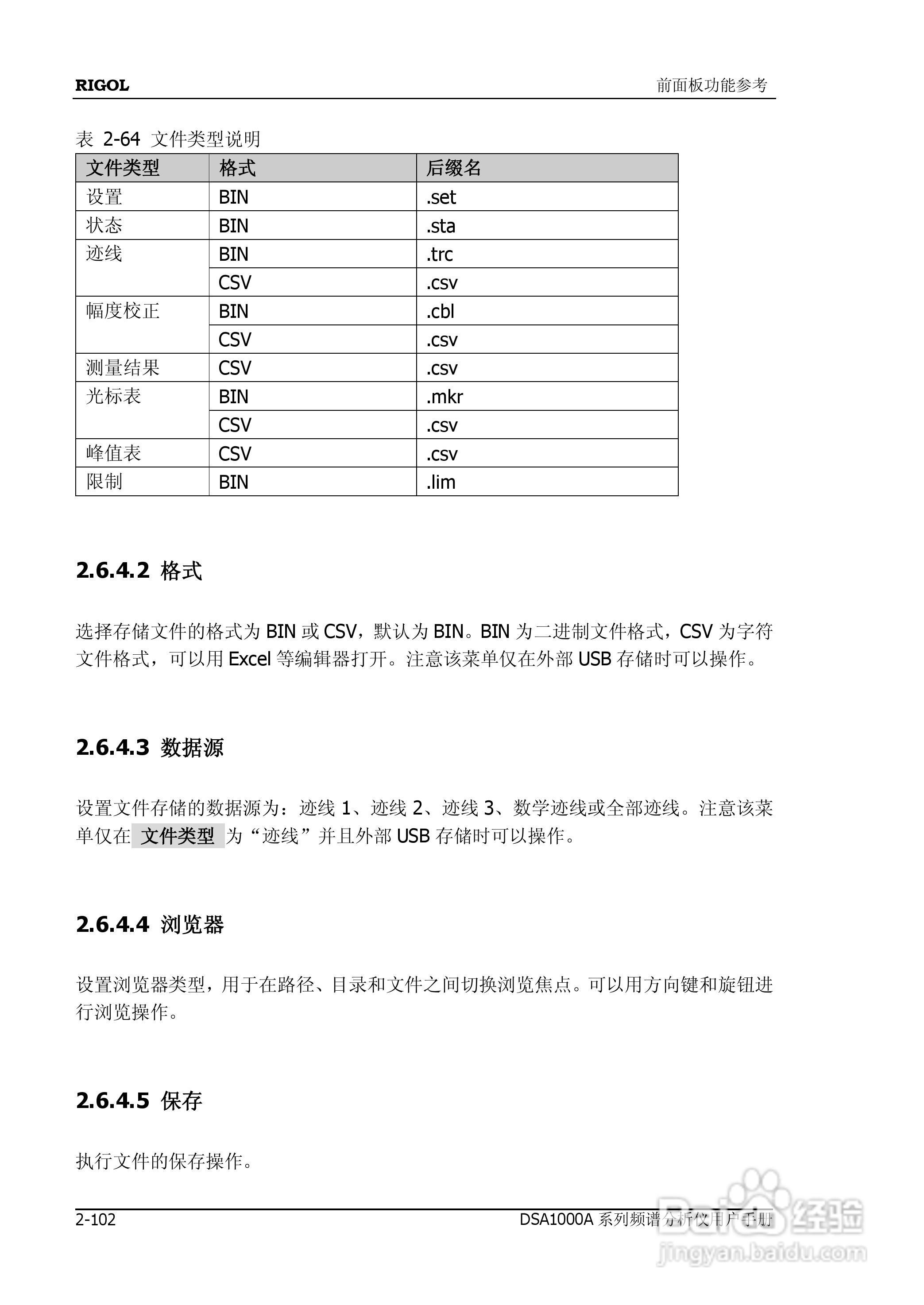 普源DSA1000A系列频谱分析仪说明书:[15]