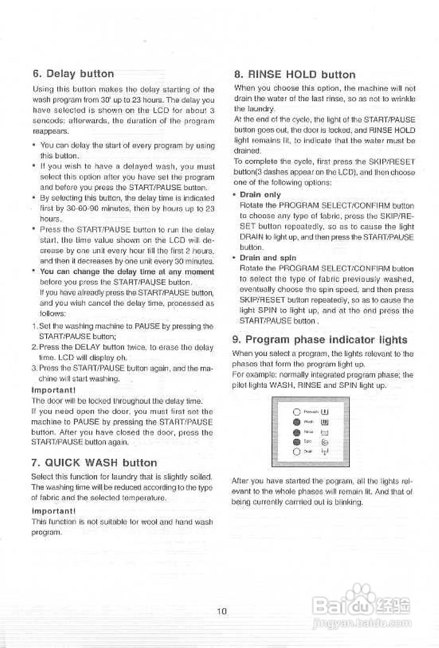 伊莱克斯EW-860S全自动滚筒洗衣机使用说明书:[4]