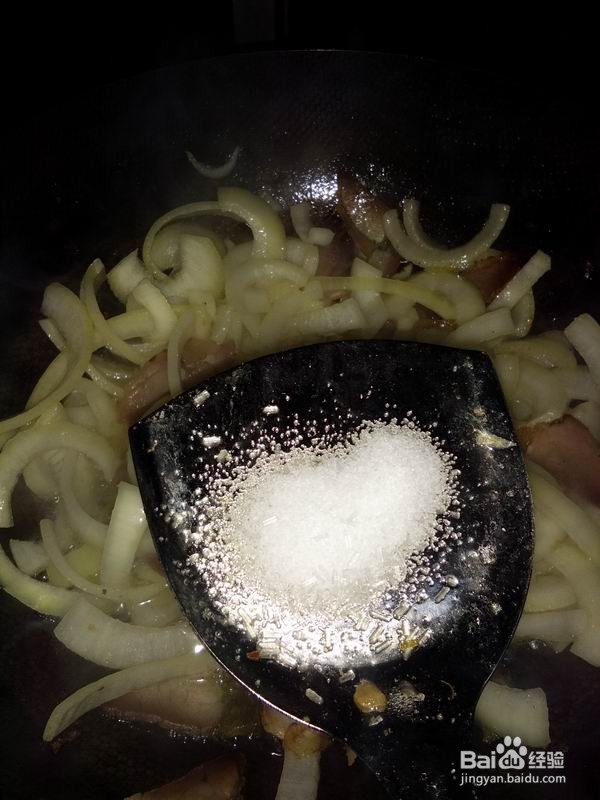 腊肉韭菜炒洋葱