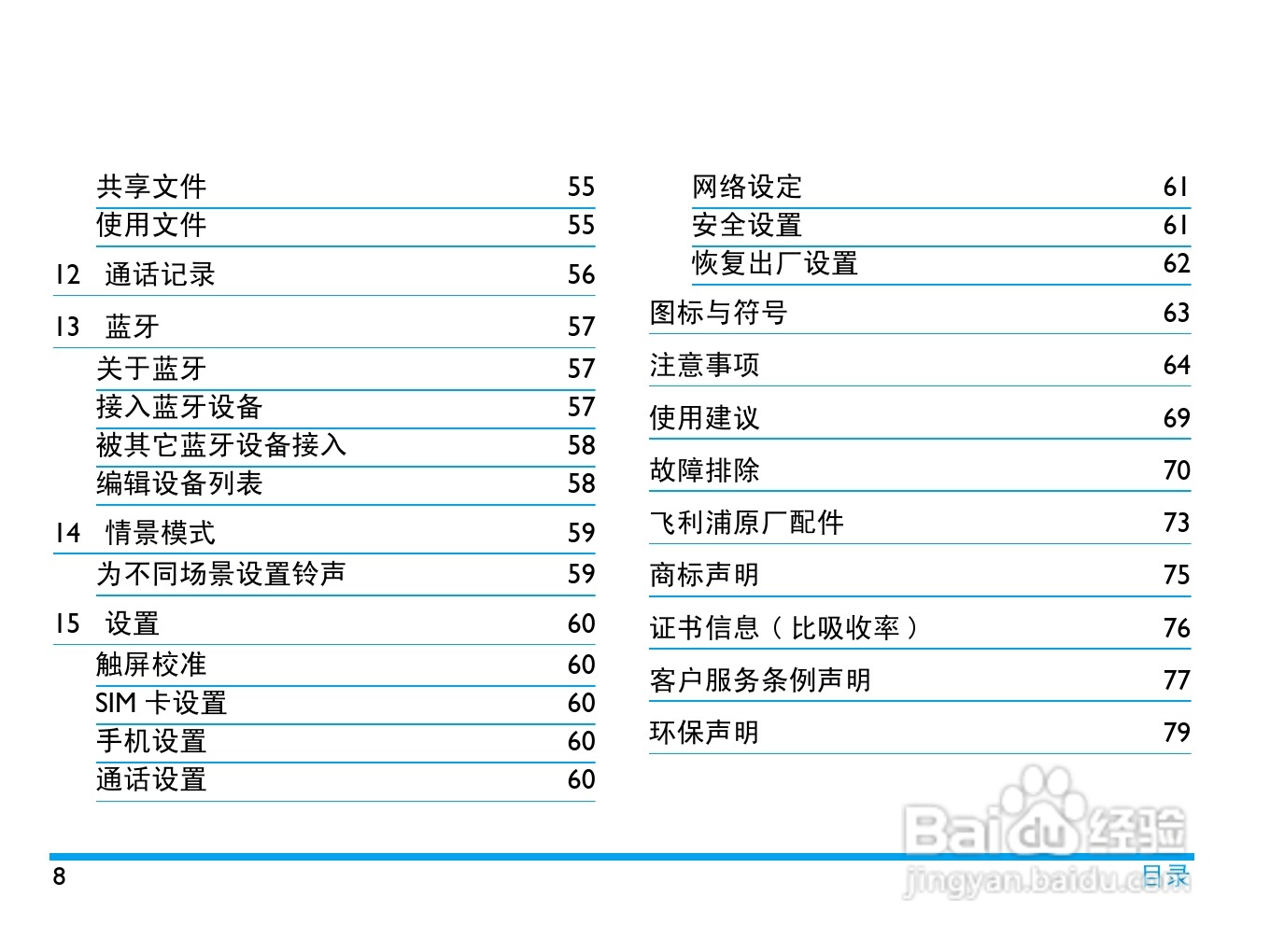 飞利浦X809手机使用说明书:[1]