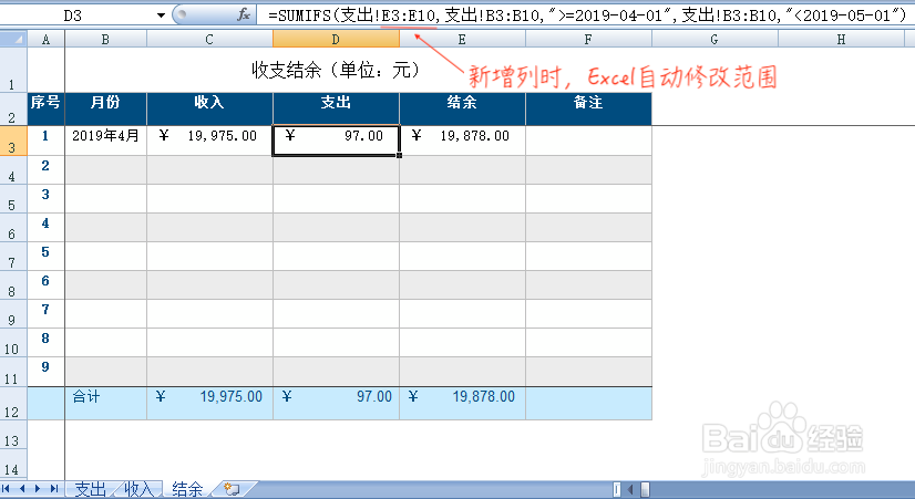 怎样用电子表格定制个人记账本（自动算结余）？