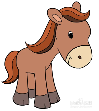 怎么画可爱的小马?