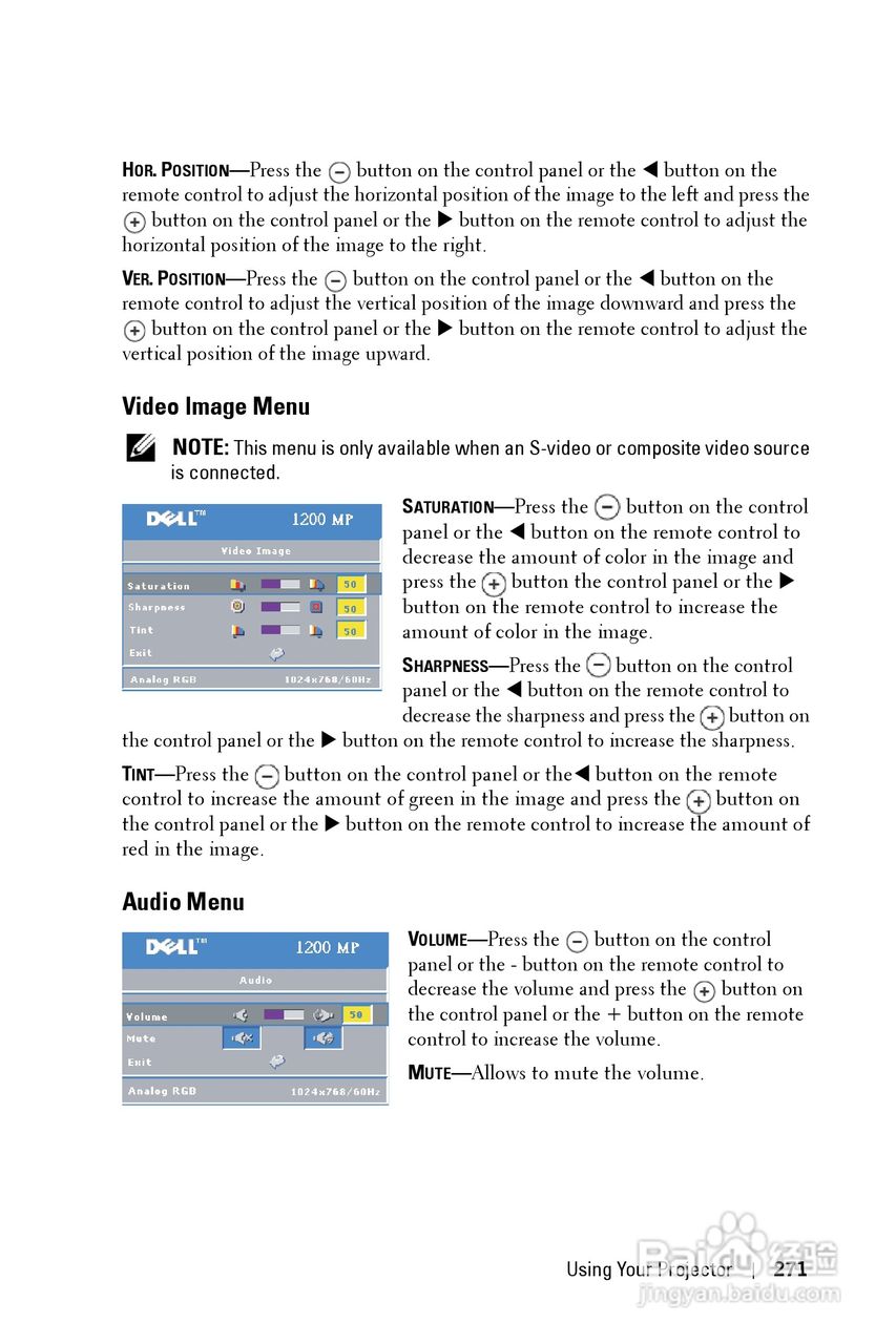 DELL Dell 1200MP Projector投影机说明书:[28]