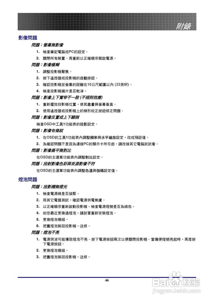 奥图玛投影机EP771型说明书:[5]