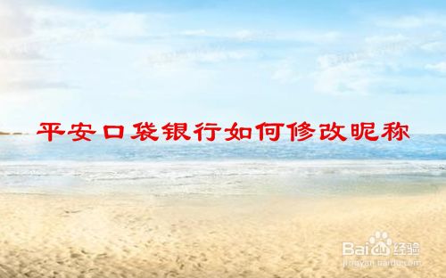 平安口袋银行如何修改昵称