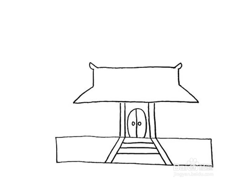 寺庙的儿童卡通简笔画教程