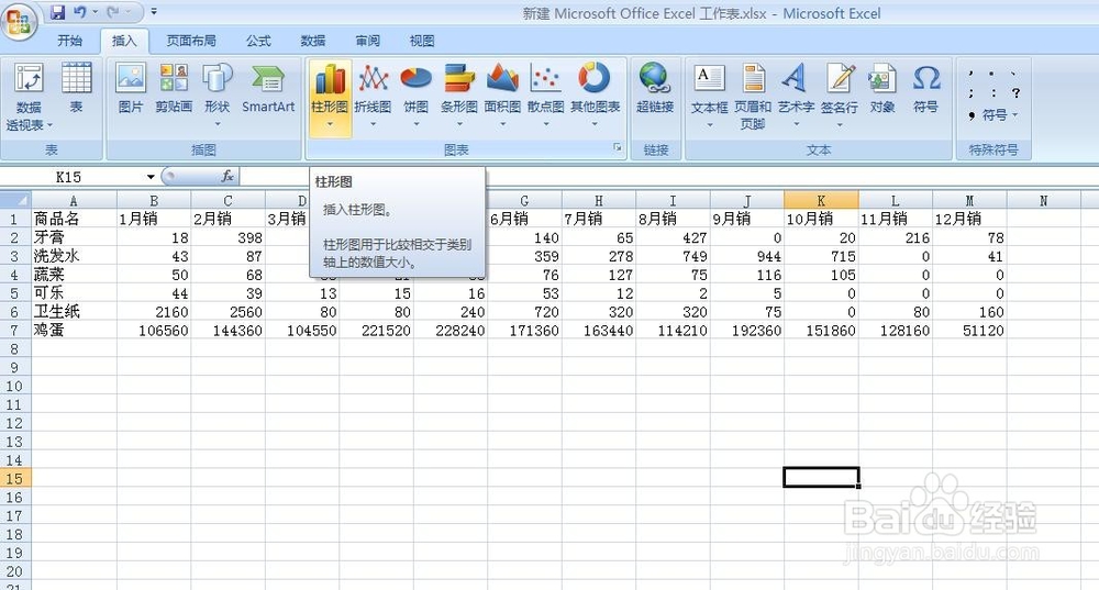如何在EXCEL中插入图形表
