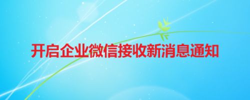 怎么开启企业微信接收新消息通知