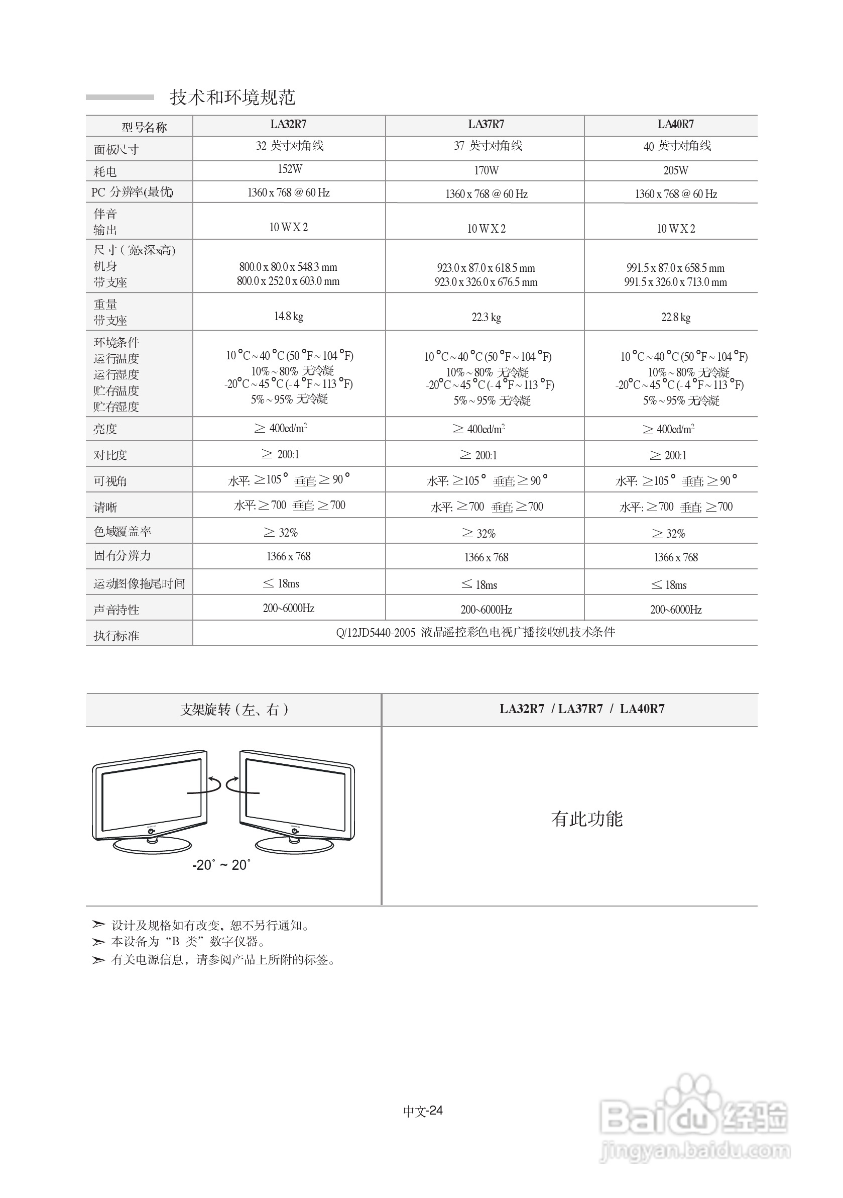 三星LA37R7液晶彩电使用说明书:[3]