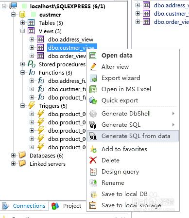 如何用SQL DB Studio用视图生成SELECT语句SQL