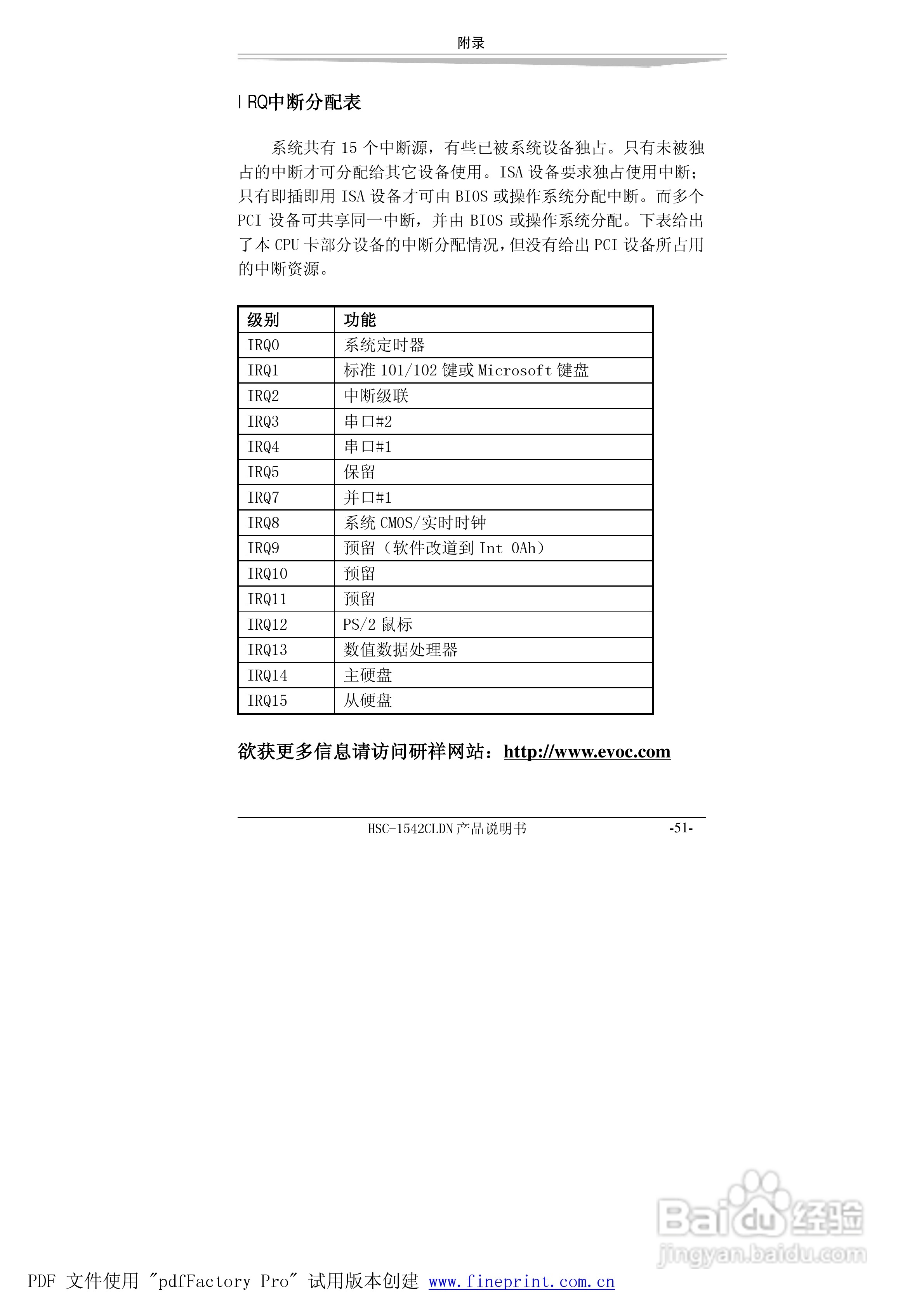 研祥HSC-1542CLDN-A2工业级CPU板卡说明书:[6]