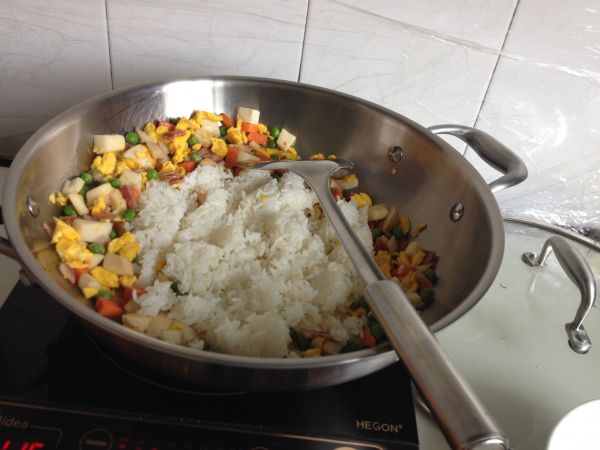 杏鲍菇培根蛋炒饭