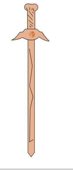 flash绘制一把卡通木剑的方法