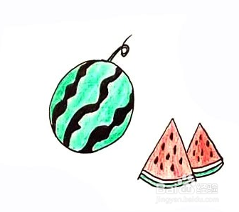 手绘简笔画之西瓜的画法