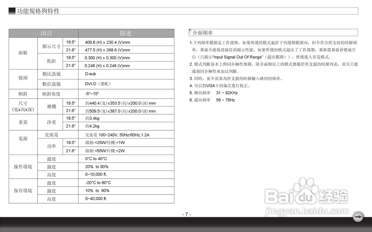 奇美液晶显示器22ED型使用说明书