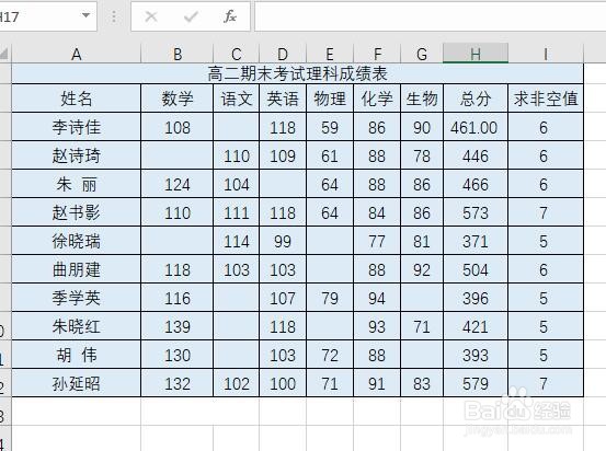 Excel如何使用counta函数统计非空单元格数量
