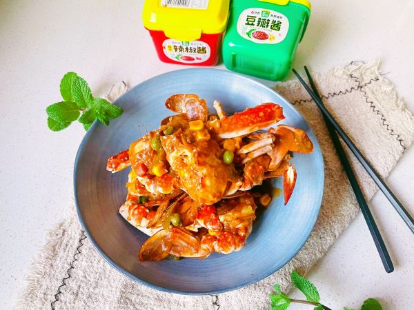 酱炒玉米粒白蟹