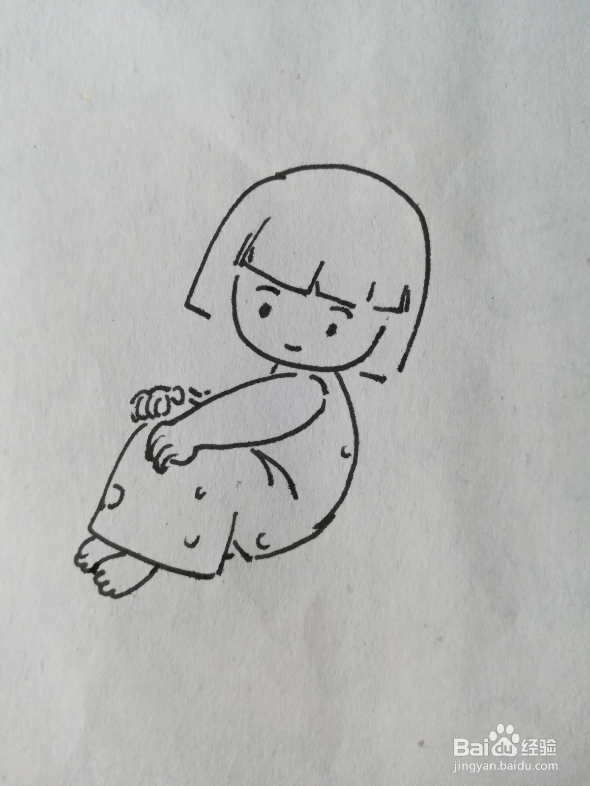 如何画简单的拇指姑娘