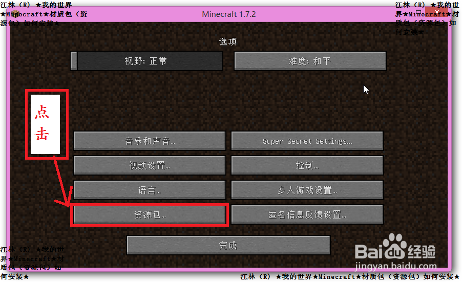 江林（R) ★我的世界★Mc★材质包如何安装★