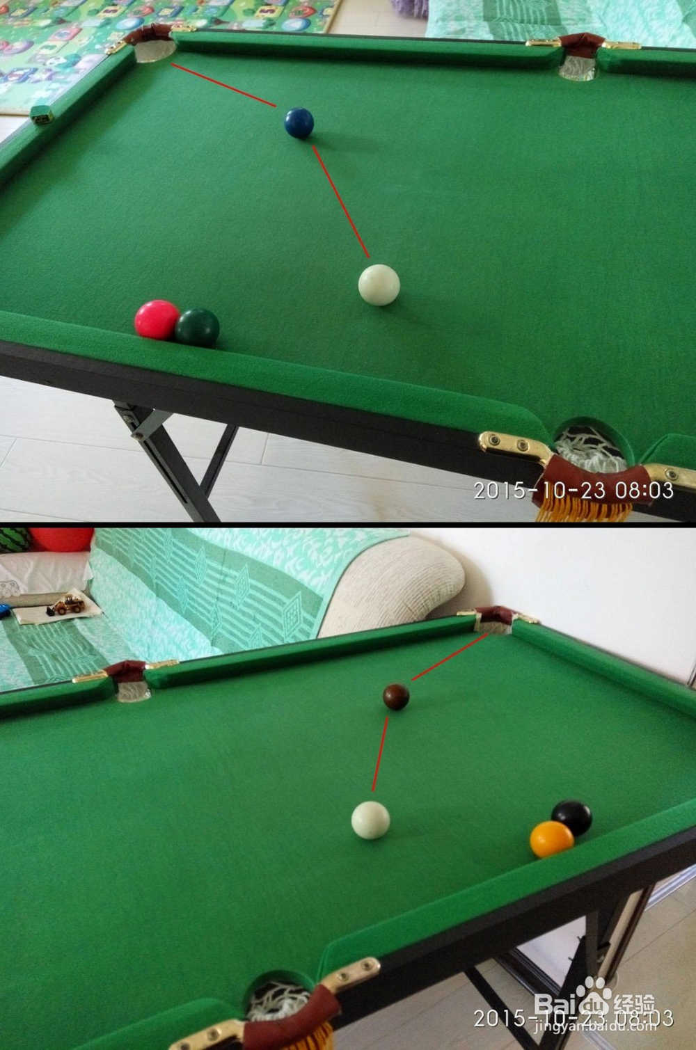 用最低成本练习台球进球点记忆和击球姿势方法