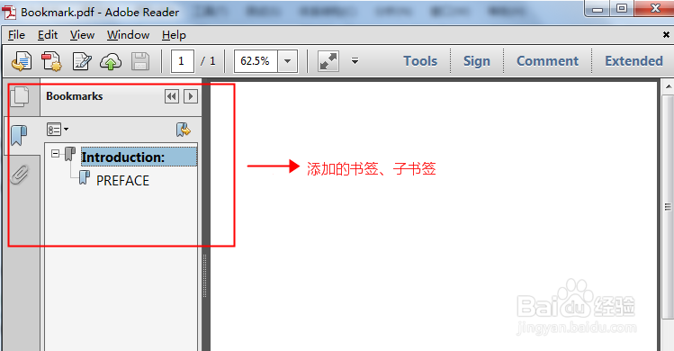 C# 插入书签到PDF