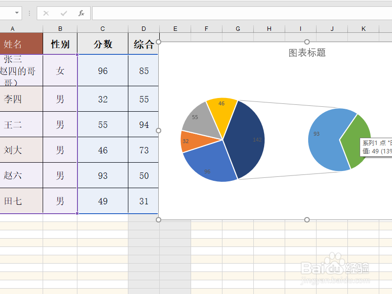 excel2019如何制作复合饼图