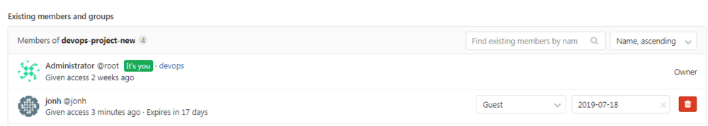如何使用gitlab修改项目成员有效期