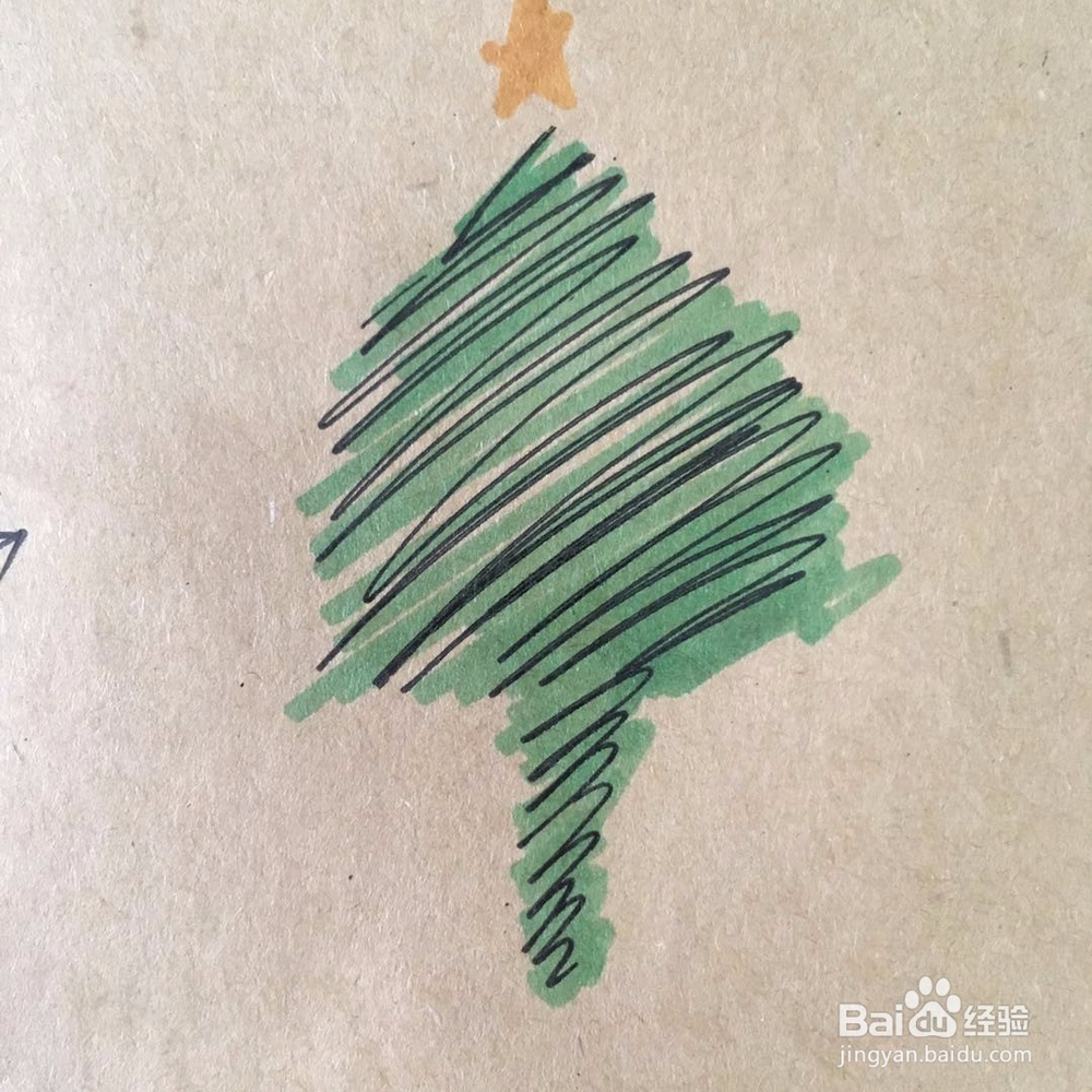 简单小清新圣诞树的画法