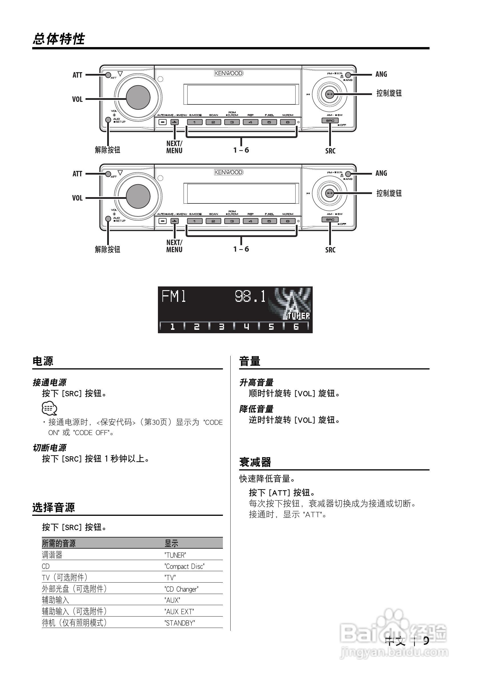 KDC-X8529 KDC-MP8029 CD接收机使用说明书:[1]