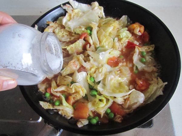 青豆番茄炒包菜