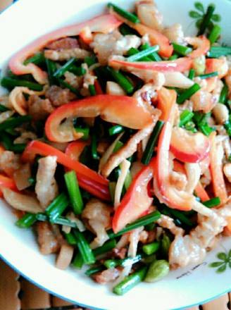 韭菜花炒肉丝 百度经验