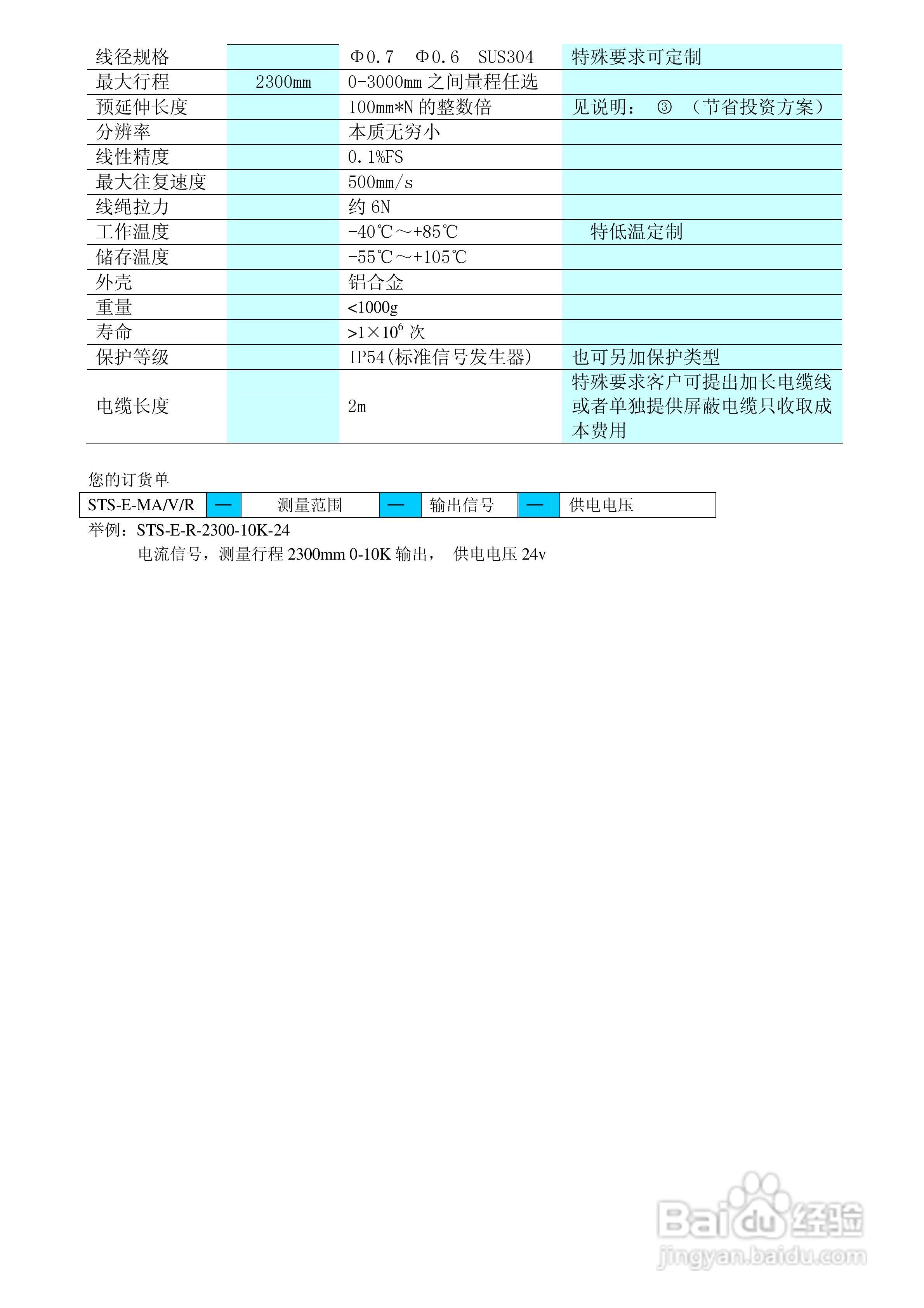 鑫盛星创STS-H-MA/V/R型拉线位移传感器使用说明书:[4]
