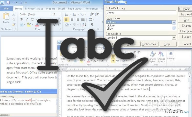 如何修复不表示错误的拼写检查