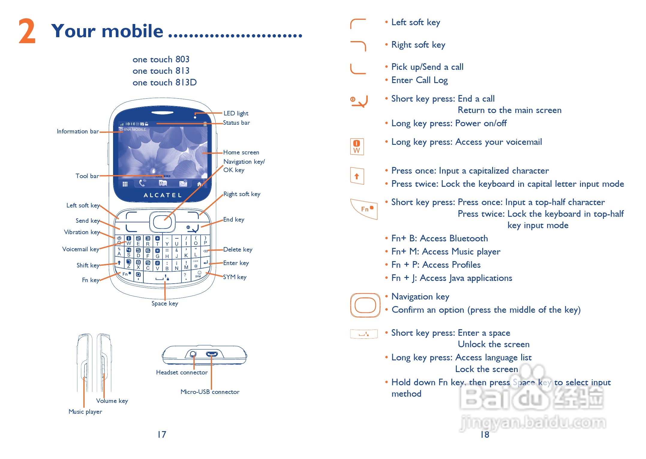 阿尔卡特Onetouch 813D手机使用说明书:[1]