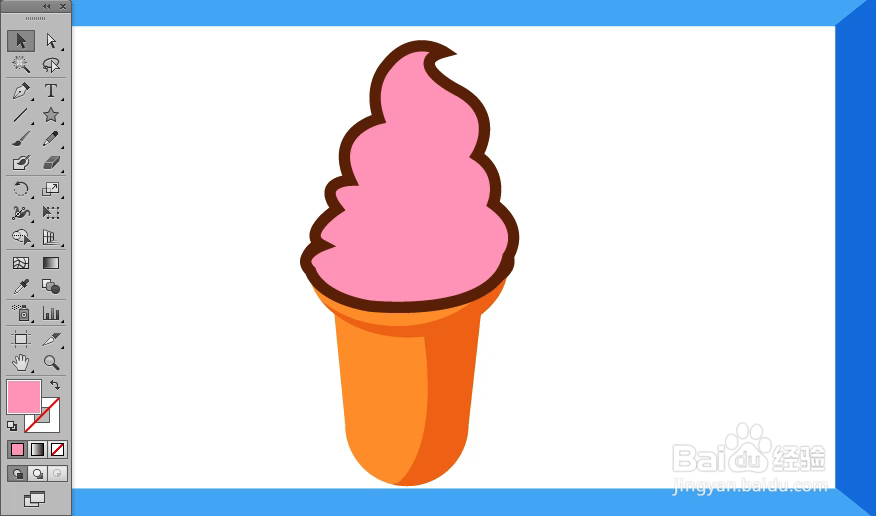 怎样在illustrator中绘制甜筒小图标