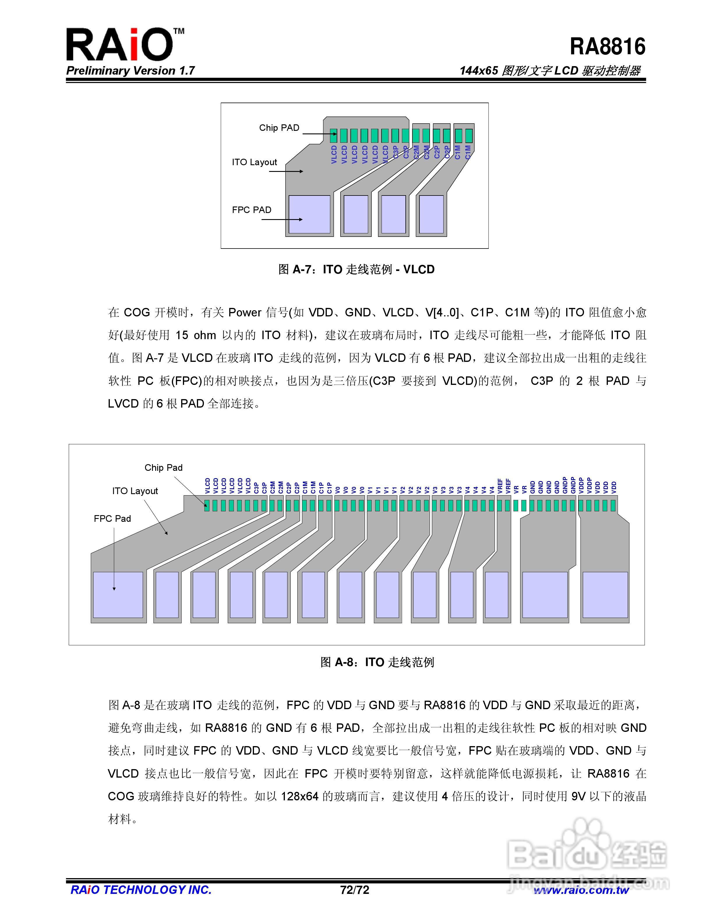 RAiO RA8816 144x65图形/文字LCD驱动控制器说明书:[8]