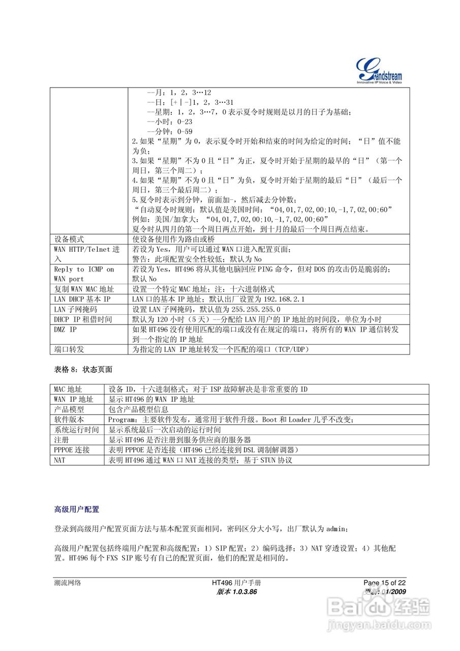 Grandstream HT496双FXS口模拟电话适配器用户手册:[2]