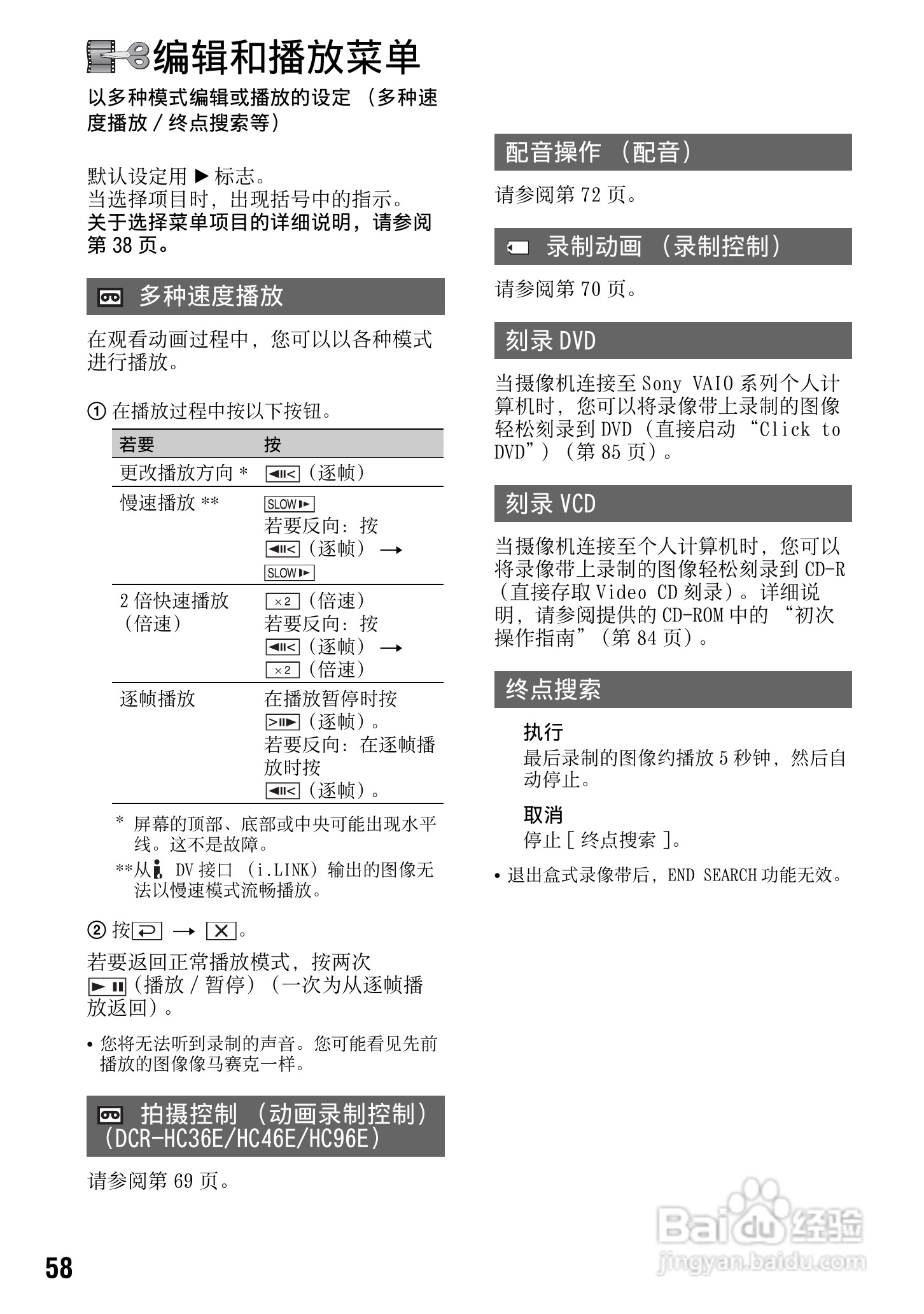 索尼DCR-HC94E数码摄像机使用说明书:[6]