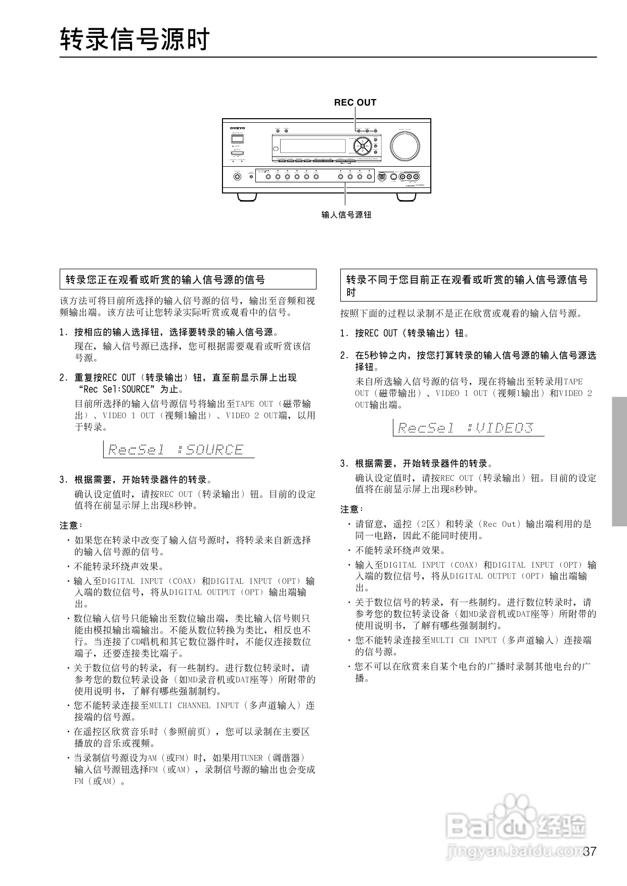 安桥AV接收机TX-SR800型使用说明书:[2]