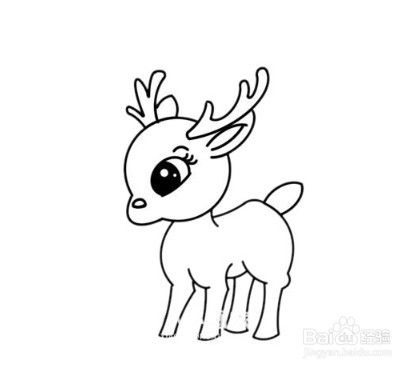怎么画出卡通版的小鹿？
