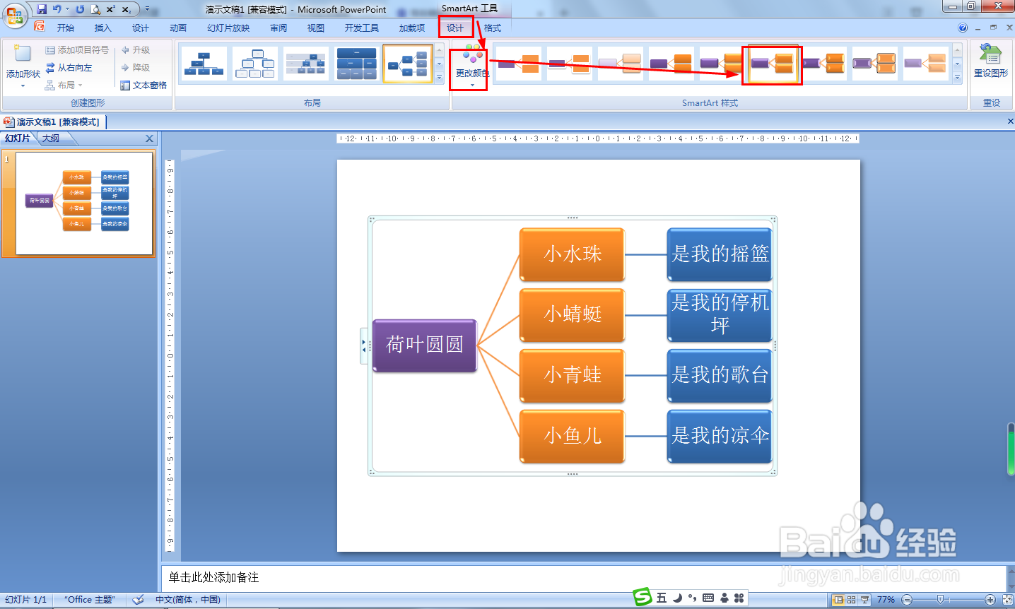 怎样制作荷叶圆圆的关系图