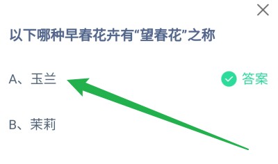蚂蚁庄园答案以下哪种早春花卉有